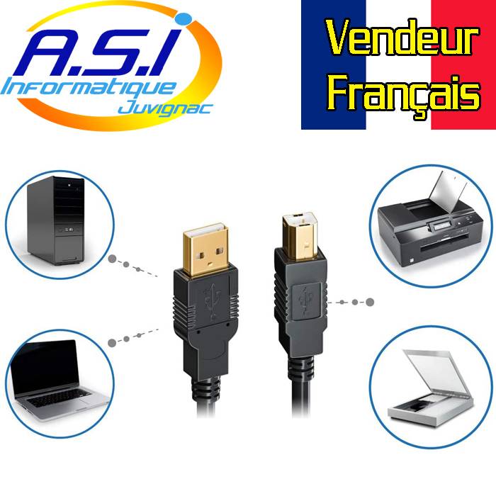cable imprimante USB Montpellier Montarnaud  Pignan Laverune Grabels St georges d'orques saint Paul Valmalle Fabregues 