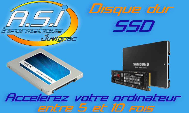 Disque Dur SSD un ordinateur plus rapide; changement de