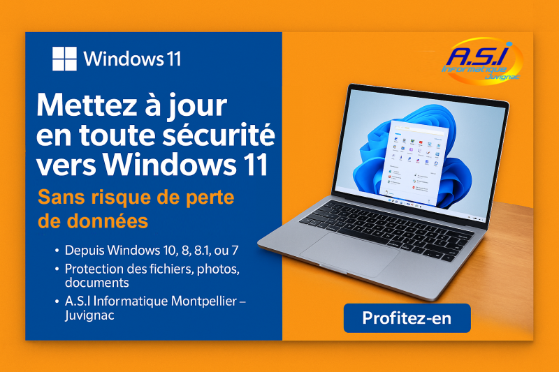 Mise à jour MAJ Windows sans perte de données Montpellier