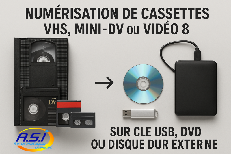 copie de vos cassettes de famille sur clé USB, disque dur externe ou DVD à Montpellier