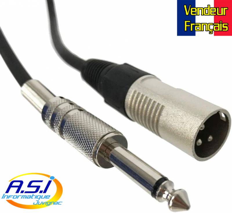 Cable micro xlr jack 6.35 Montpellier Juvignac St André Sangonis Saint gely Fesc