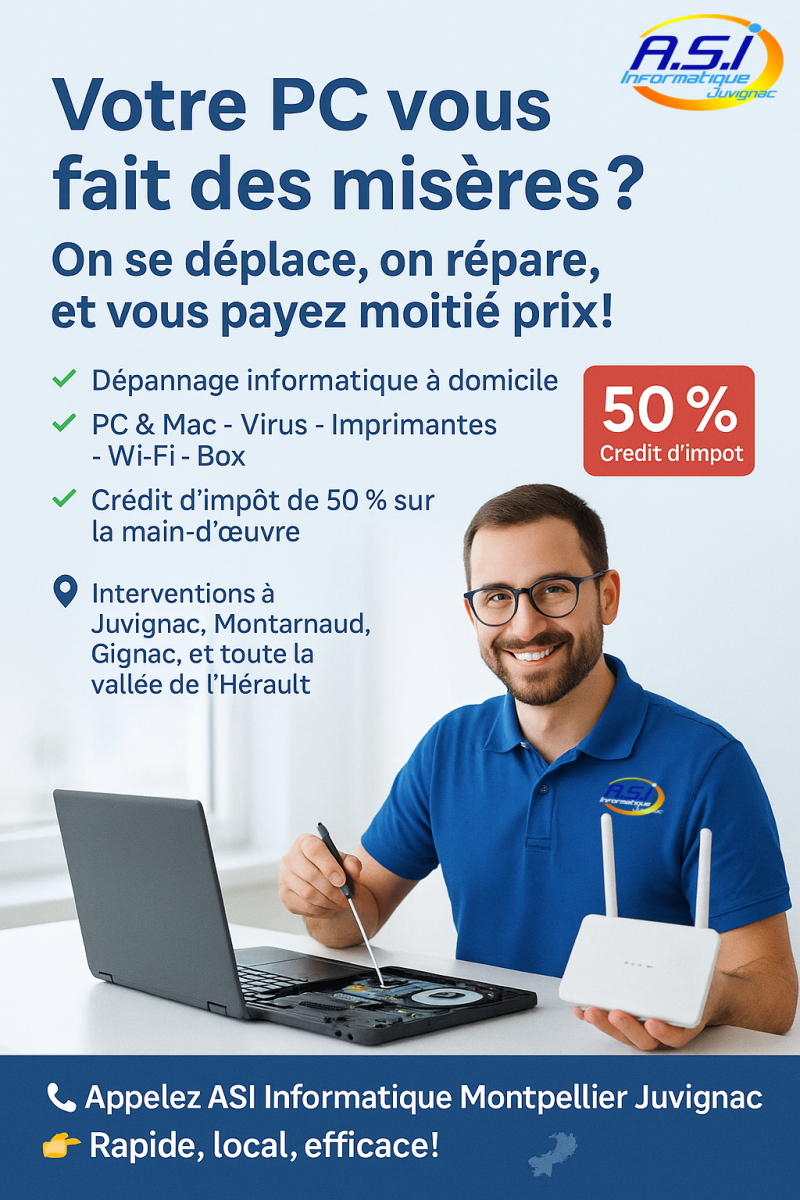 dépannage informatique Montpellier, Intervention à domicile pas cher 34
