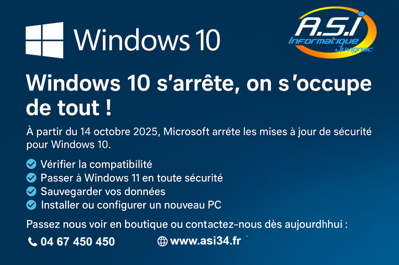 fin de windows 10 on s'occupe de tout à Montpellier Juvignac