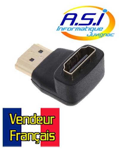 adaptateur HDMI male vers HDMI femelle coudé