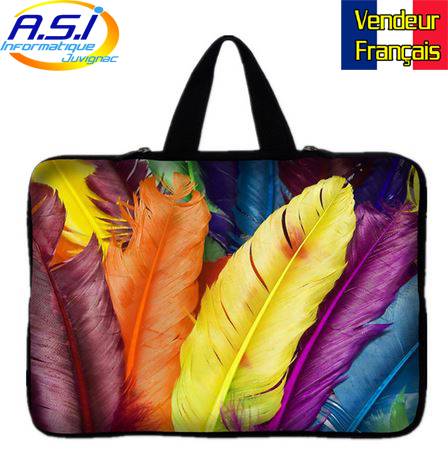 housse sacoche pplume mulicolore 15