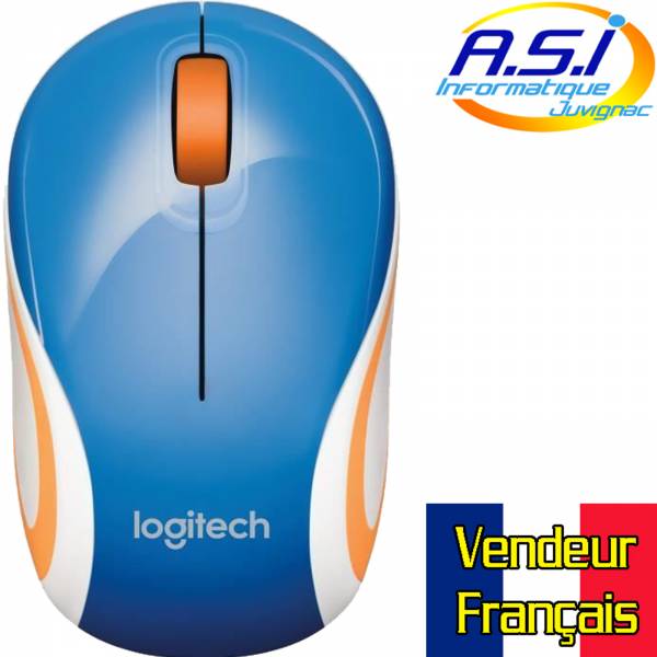 souris sans fil m187 logitech bleu orange blanc montpellier hérault