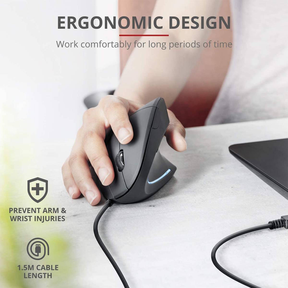 souris ergonomique à fil usb Trust Montpellier Pignan Laverune Fabregues